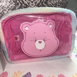 Care Bears Pink & fuzzy Ombre Zip Around makeup Cosmetic Bag - Picture 1 of 8