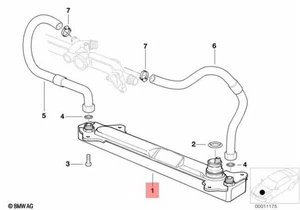 Genuine BMW E31 E32 E34 Coupe Sedan Transmission Oil Cooler OEM 17221723916 - Picture 1 of 1