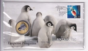 PNC: 2017 $1 EMPEROR PENGUINS COIN 2020 ANTARCTIC FESTIVAL SILVER FOIL #M3537 - Picture 1 of 3