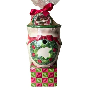 Yankee Candle Tart Burner Gift Set Ceramic Christmas Wreath Tarts Tealights - Picture 1 of 3