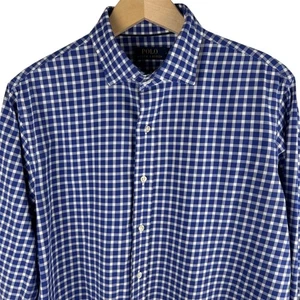Polo Ralph Lauren blau Gingham Langarm Button Down Hemd Herren Large klassisch - Bild 1 von 8
