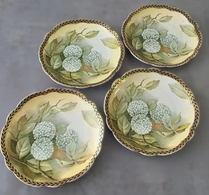 4 platos de postre de 6" pintados a mano hortensias rosenthal bavaria c1910 firmados PICOURT - Imagen 1 de 13