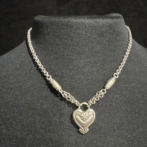 BRIGHTON Blaire Heart Chain Pendant NECKLACE Silver Tone - Picture 1 of 5