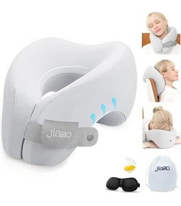 jiaao 2 in 1 Neck Pillow Airplane, Ergonomic Memory Foam Travel Neck Pillow, - Picture 1 of 7