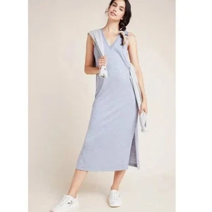 Vestido sin mangas PAIGE Sage midi sin mangas con cuello en V talla X-pequeño de felpa francesa informal - Imagen 1 de 11