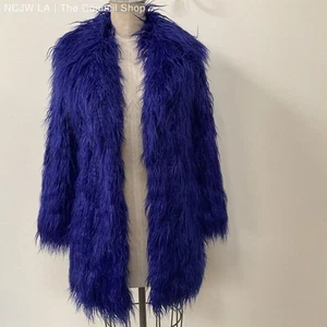 NWT BCBG Woman's Purple Faux Fur Coat- SZ XXS - Picture 1 of 10