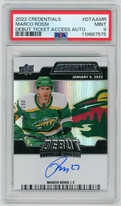 MARCO ROSSI 2022-23 Upper Deck Credenziali Biglietto Debutto Auto Rc #62/199 PSA 9 - Foto 1 di 2