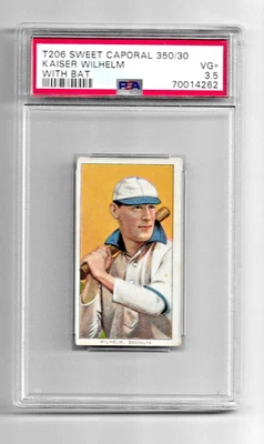1909 T206 SWEET CAPORAL 350-30 TOBACCO 卡 KAISER WILHELM RC PSA 3.5 布鲁克林 — 第 1/4 张图片