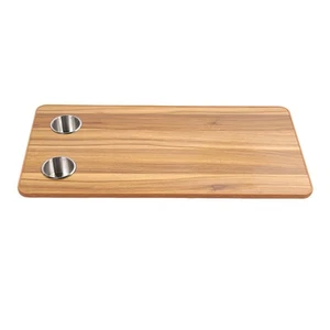 RV Table Top With 2 Cup Holders Rectangular Metal Sealed Edges Boat Table Top - Picture 1 of 24