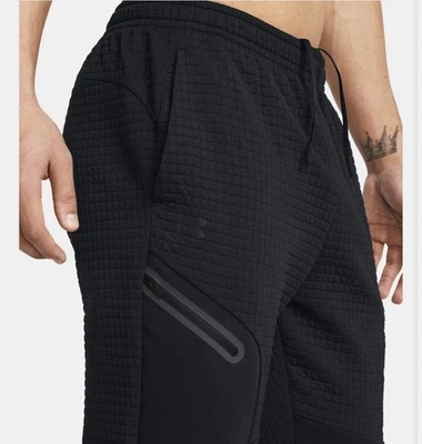 Under Armour Men’s Small, UA Unstoppable Fleece Grid Jogger 1386544 001 Black - Image 1 of 4