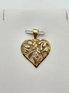CIONDOLO CUORE ORO GIALLO 10KT 1,65g - Foto 1 di 10