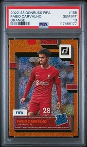 2022-23 Panini Donruss - Rated Rookie Fabio Carvalho #185 Orange (RC) PSA 10 - Bild 1 von 2