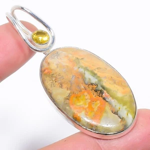 Colgante de plata 925 con piedras preciosas de topacio limón de jaspe abejorro natural 2,4" l633 - Imagen 1 de 8