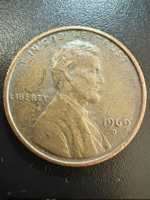 1969 D Penny No “FG” Error - Image 1 of 3