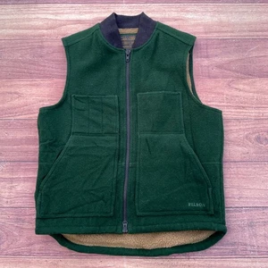 FILSON LINED MACKINAW WOOL WORK VEST DARK SPRUCE ADULT SIZE MEDIUM - Picture 1 of 10