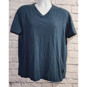 Hugo Boss Dark Blue V Neck Short Sleeves Top XL Lightweight Soft Stretch - Picture 1 of 8