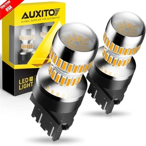 AUXITO 3157 3156 LED Front Turn Signal Light Bulbs Amber Error Free Canbus 54H - Picture 1 of 22