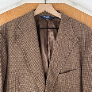 Polo Ralph Lauren Sport Coat Mens XL 46R Brown Tweed 3/2 Roll Wool Vintage - Picture 1 of 15