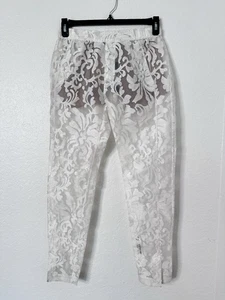 BCBG MAXAZRIA Runway Women's White Pull on Sheer Lace Floral Dress Size M NWT - Picture 1 of 6