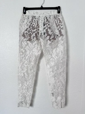 Vestido floral BCBG MAXAZRIA Runway para mujer blanco de encaje transparente talla M nuevo con etiquetas Foto 1 de 4