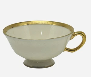 Lenox Tuxedo J-33 Coffee Tea Cups Ivory Gold Rim Lot Set of 10 Made in USA EUC - Picture 1 of 5