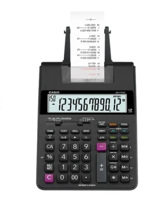 Casio HR-170RC 12-Digit Desktop Printing Calculator BK 6-1/2"Wx11-5/8"Lx2-9/16"H - Image 1 of 2
