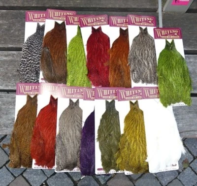 Whiting Coq de Leon Henne Cape 14 Farben | Einzelbilder mottled speckled plain