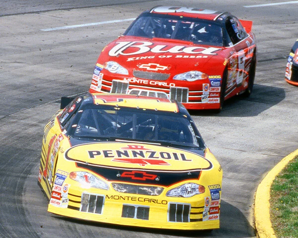 DALE EARNHARDT JR & STEVE PARK RACING ON TRACK AT MARTINSVILLE 8X10 GLOSSY PHOTO - Image 1 of 1