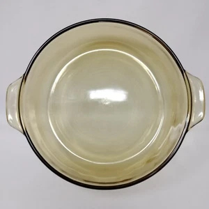 Dynaware Pyr-O-Rey Bowl Dish Yellow Amber Mexico Handled Baking Dish 1960s - Picture 1 of 9