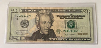 US Fancy Star Error Note Serial Twenty Dollar Replacement Duplicate Ink Fed $20 - Image 1 of 2