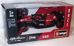 F1 Alfa Romeo C43 2023 #24 Zhou Guanyu Burago 38085  1/43 Scale New in Box - Picture 1 of 2