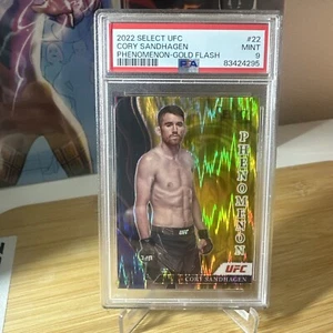2022 UFC SELECT CORY SANDHAGEN GOLD SHOCK FENOMENO 3/10 SP PSA 9 - Foto 1 di 2