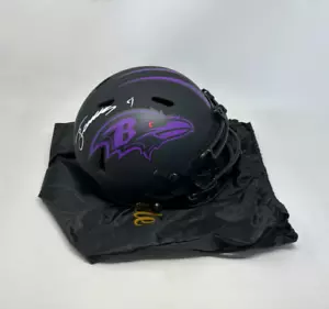 Zay Flowers Autographed Full Size Ravens NFL Helmet Replica Riddell Beckett Cert - Picture 1 of 4