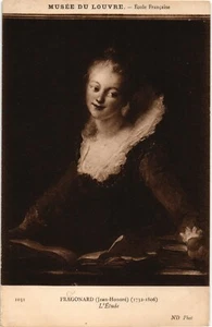 Antigua postal vintage Museo del Louvre de París El Estudio, Fragonard (1030) - Imagen 1 de 2