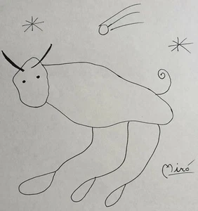 Joan Miró - Pen & Ink Drawing Hand Signed - Picture 1 of 2