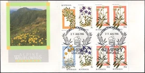 1986 máquina expendedora Australian Alpine Wildflowers conjunto de 8 folletos FDC, en muy buen estado - Imagen 1 de 1