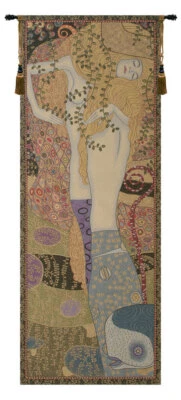 Gustav Klimt Water Snakes Italian Wall Tapestry - Woven Medieval Art - Image 1 of 4
