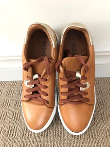 MIDAS TAN/ GOLD LEATHER SNEAKERS PRE-OWNED SIZE 36 EXCELLENT CONDITION - Picture 1 of 4