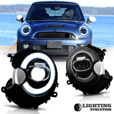 For 2007-2013 Mini Cooper R56 R57 R58 R59 LED Headlights Dynamic DRL Sequential - Изображение 1 из 4