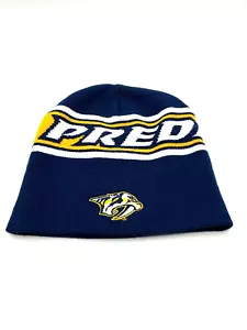 EUC Nashville Predators Beanie, White, Blue, Yellow/Gold One Size NHL - Picture 1 of 2