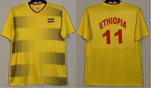 Camiseta deportiva de fútbol de Etiopía para hombre talla grande EE. UU. (XXL Intl) amarilla cosida con logotipo - Imagen 1 de 7