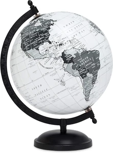 World Globe with Stand - 8 Inch Spinning Small Decorative Globe - Home, Bookshel - Picture 1 of 7