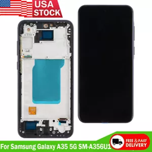 For Samsung Galaxy A35 5G SM-A356U1 A356E A356B LCD Touch Screen Digitizer+Frame - Picture 1 of 6