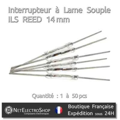 Interrupteur à Lame Souple, ILS, 14mm, Magnetique, REED Switch NO, 1 à 50 pcs - Photo 1/4