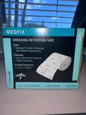 Cinta de retención de apósito Medline MedFix 4" x 11 yardas sin látex, nueva Foto 1 de 4