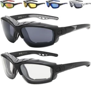 Mens Motorcycle Goggles Sunglasses Sport Choppers Padded Motor Bike Bikers Cycle - Picture 1 of 7