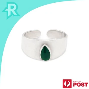 Droplet Setting Flat Plain Band Sterling Silver 925 Toe Ring - Picture 1 of 9