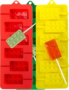 Silicone Lollipop Molds, Brick Chocolate Hard Candy Lollypop Sucker Mold Set of - Picture 1 of 12