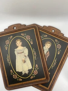 Arlene B. Kaminsky Wooden Plaques ~ Pictures ~ Prints ~ Boy ~ Girl ~ Vintage - Picture 1 of 6