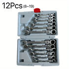 12Pcs Dual-Use Ratchet Head Quick Wrench Set Hardware Tools 72 Teeth 180 Degree